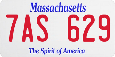 MA license plate 7AS629