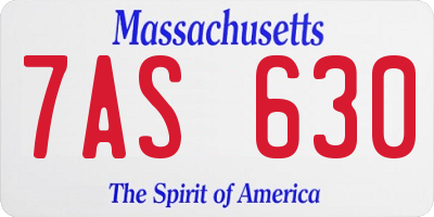 MA license plate 7AS630