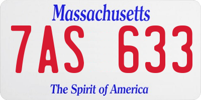MA license plate 7AS633