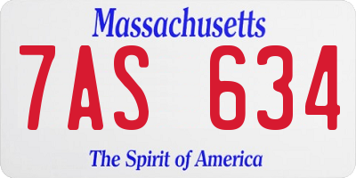 MA license plate 7AS634