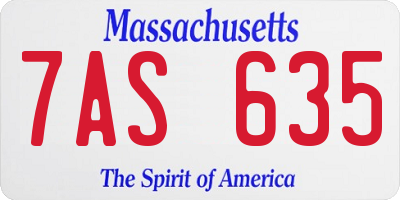 MA license plate 7AS635