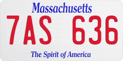 MA license plate 7AS636
