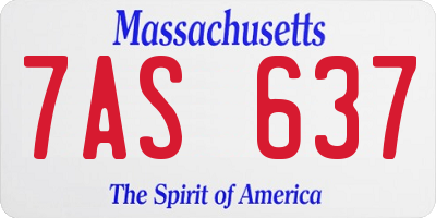 MA license plate 7AS637