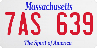 MA license plate 7AS639