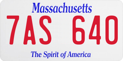 MA license plate 7AS640