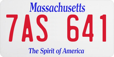 MA license plate 7AS641