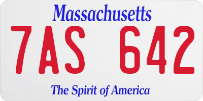 MA license plate 7AS642