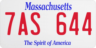 MA license plate 7AS644