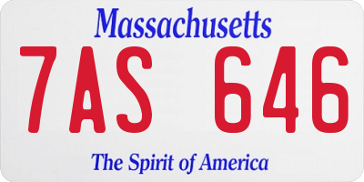 MA license plate 7AS646