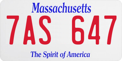 MA license plate 7AS647