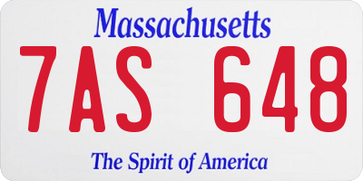 MA license plate 7AS648