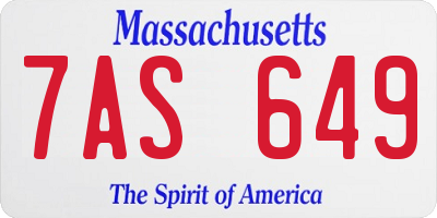 MA license plate 7AS649