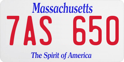 MA license plate 7AS650