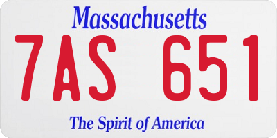 MA license plate 7AS651