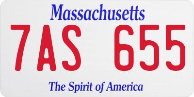 MA license plate 7AS655