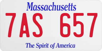 MA license plate 7AS657