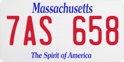 MA license plate 7AS658
