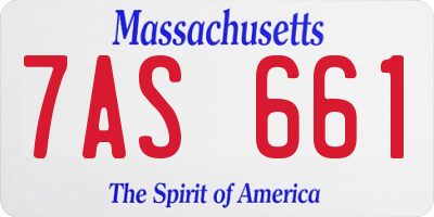 MA license plate 7AS661