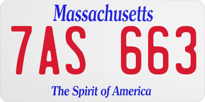 MA license plate 7AS663