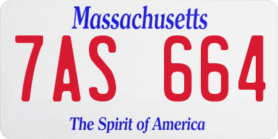 MA license plate 7AS664