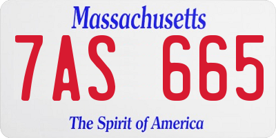 MA license plate 7AS665