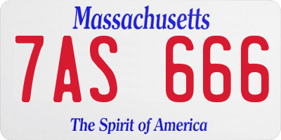 MA license plate 7AS666