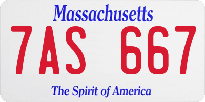 MA license plate 7AS667