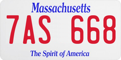 MA license plate 7AS668