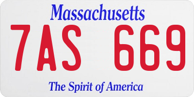 MA license plate 7AS669