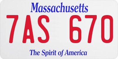 MA license plate 7AS670