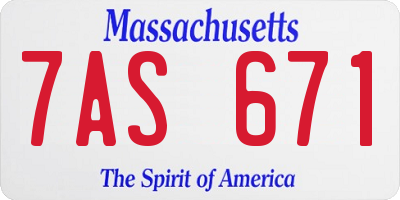 MA license plate 7AS671