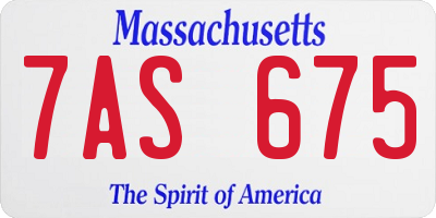 MA license plate 7AS675