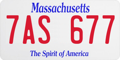 MA license plate 7AS677