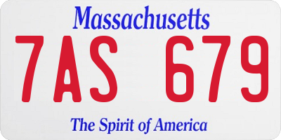 MA license plate 7AS679