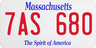 MA license plate 7AS680