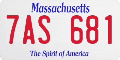 MA license plate 7AS681
