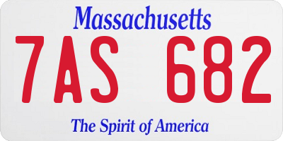 MA license plate 7AS682