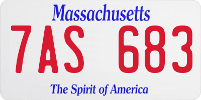 MA license plate 7AS683
