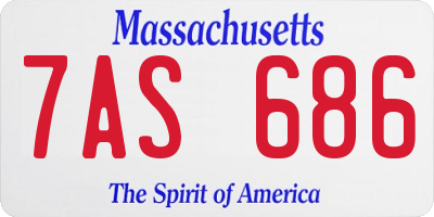 MA license plate 7AS686