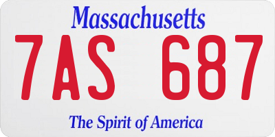 MA license plate 7AS687