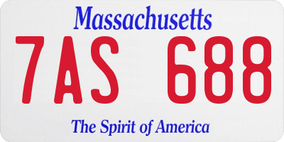 MA license plate 7AS688