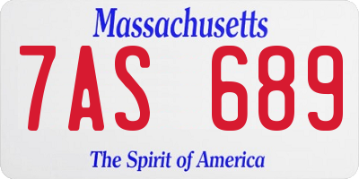 MA license plate 7AS689