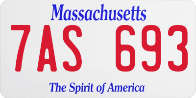 MA license plate 7AS693