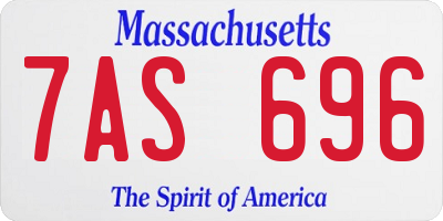 MA license plate 7AS696