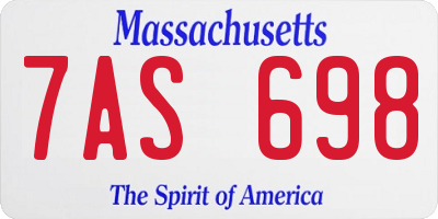 MA license plate 7AS698
