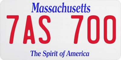 MA license plate 7AS700