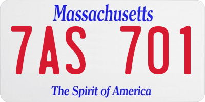 MA license plate 7AS701