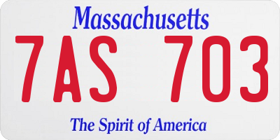 MA license plate 7AS703