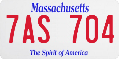 MA license plate 7AS704