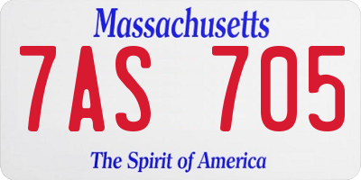 MA license plate 7AS705